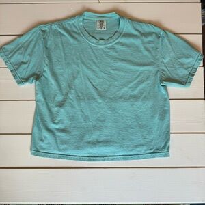 COMFORT COLORS Aqua Short Sleeve Cropped Tee
